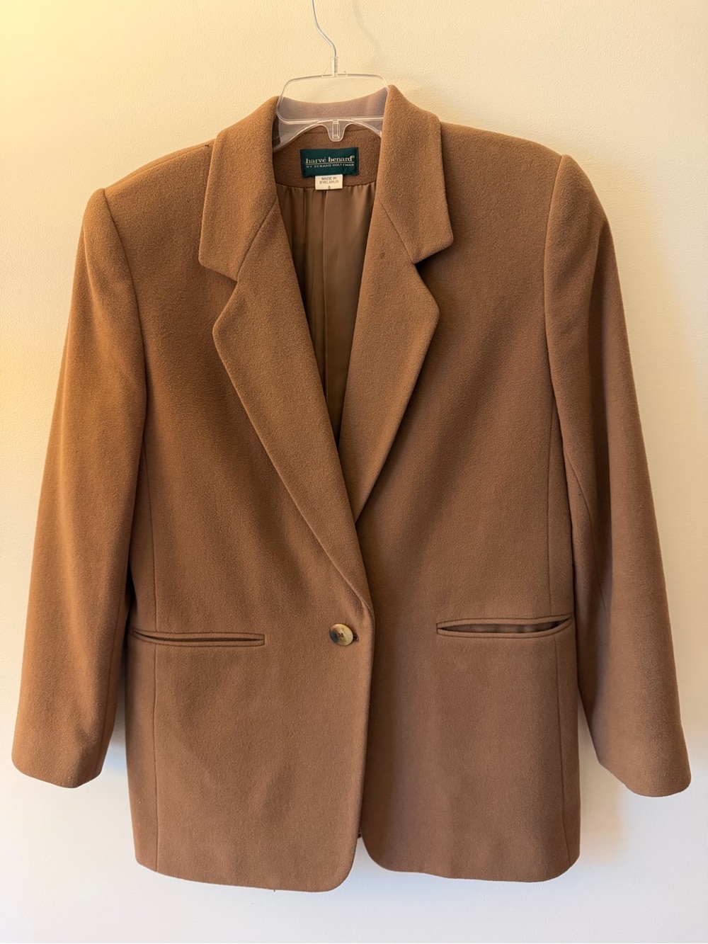 Harve Benard Camel Single-Button Blazer Jacket